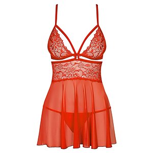 Babydoll Evazat Rosu Pentru Ocazii Speciale Babydoll Dantela Cu Bijuterii Sub Sani