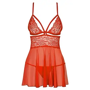 Lenjerie Babydoll Obsessive 838-BAB Roșu pe SexLab