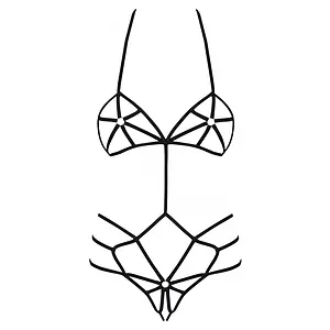 Lenjerie De Corp Obsessive Servitoare Negru pe SexLab