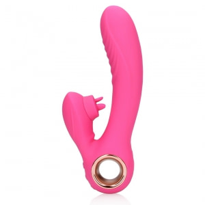 Loveline Rabbit Heat – Limbă Oscilantă, încălzire 19 cm Roz