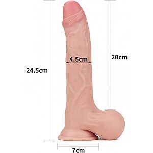 Lovetoy 24.5cm Sliding Skin – Dong Realist cu Testicule