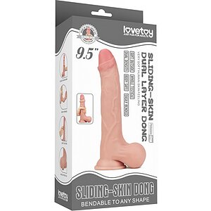 Lovetoy 24.5cm Sliding Skin – Dong Realist cu Testicule