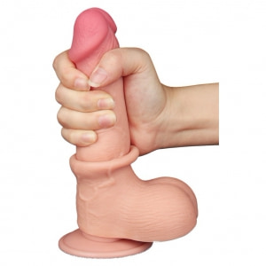LoveToy Dildo cu Piele Mobilă Realist 19cm
