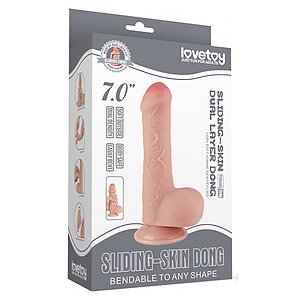 LoveToy Sliding Skin 18.3cm — Realist, Ventuză Detașabilă