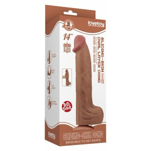 LoveToy Sliding Skin 36 cm Realist, Textură Naturală Maro