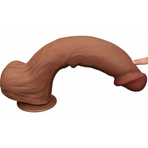 LoveToy Sliding Skin 36 cm Realist, Textură Naturală Maro
