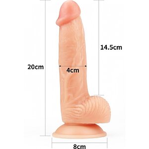 Lovetoy Ultra Soft Dude Dildo Realist 20 cm cu Ventuză