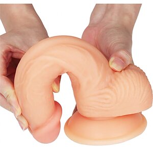 Lovetoy Ultra Soft Dude Dildo Realist 20 cm cu Ventuză