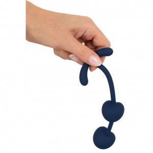 Magic Shiver Duo Bile Kegel — Silicon Catifelat 15,5 cm Albastru