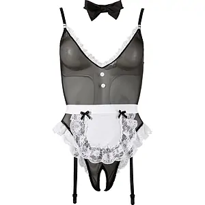 Maid Costume Cottelli Collection Negru pe SexLab