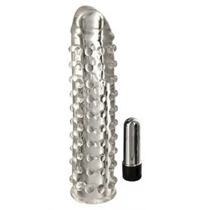 Sleeve Penis Transparent Cu Diametru Elastic Manson Cu Vibratii Transparent Din Silicon
