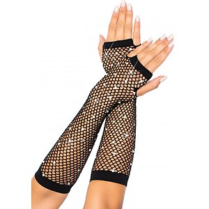 Manusi Leg Avenue Rhinestone Net Arm Warmers Negru pe SexLab