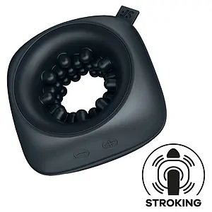 Masturbator Cu Vibratii Ring Stroker Negru pe SexLab