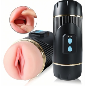 Mistress Kay – Masturbator Dublu, 2 Motoare, 10 Trepte Negru pe Sexlab.ro