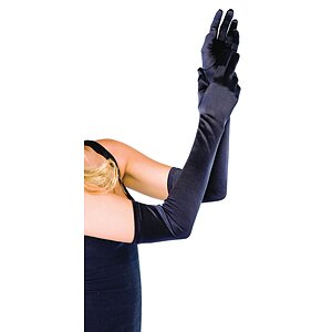 Mănuși Leg Avenue Extra Long Satin Negru pe SexLab