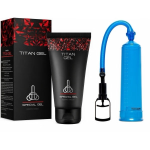 Pachet Promoțional Gel Titan 50 ml și Pompă Mărirea Penisului pe Sexlab.ro
