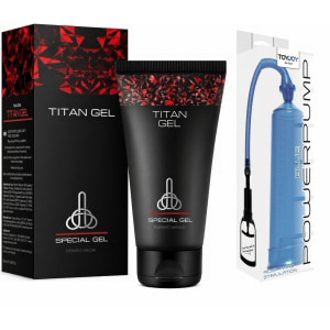 Pachet Promoțional Gel Titan 50 ml și Pompă Mărirea Penisului pe Sexlab.ro