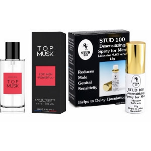 Pachet Spray Stud 100 Original + Parfum Feromoni Top Musk 75ml pe Sexlab.ro