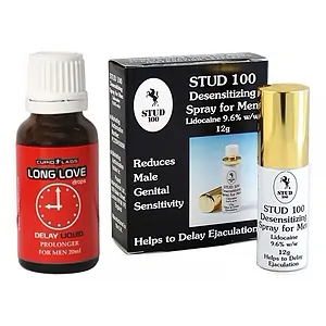Pachet Spray Stud 100 Original + Picături Ejaculare Precoce Long Love 20ml Pachet Spray Stud 100 Original + Picături Ejaculare Precoce Long Love 20ml pe SexLab
