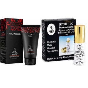 Pachet Cremă Mărirea Penisului Titan Gel Original + Spray Stud 100 Original pe Sexlab.ro