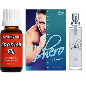 Pachet Parfum cu Feromoni Pheromen 15ml + Picături Afrodisiace Spanish Fly 20ml Pachet Parfum cu Feromoni Pheromen 15ml + Picături Afrodisiace Spanish Fly 20ml pe Sexlab.ro