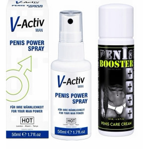 Pachet Spray V-activ Penis Power For Men 50ml + Cremă Pentru Potență Penis Booster 125ml pe Sexlab.ro