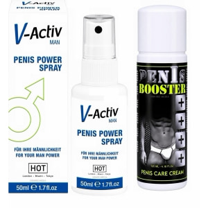 Pachet Spray V-activ Penis Power For Men 50ml + Cremă Pentru Potență Penis Booster 125ml pe Sexlab.ro