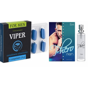 Pachet Parfum cu Feromoni Pheromen 15ml + Pastile Potență Viper FR 4 capsule Pachet Parfum cu Feromoni Pheromen 15ml + Pastile Potență Viper FR 4 capsule pe Sexlab.ro