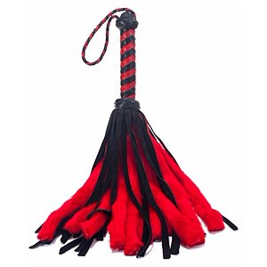 Bici Piele Mini Flogger Roșu pe SexLab