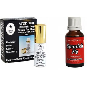 Pachet Spray Stud 100 Original Si Picaturi Afrodisiace Spanish Fly 20ml pe SexLab