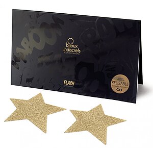 Nipple Covers Flash Star Auriu pe Sexlab.ro