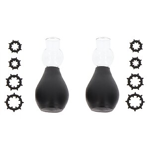Nipple Enlargers with 8 Rings Negru pe Sexlab.ro