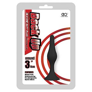 NMC Back Up 3 – Plug Anal Din silicon cu Ventuză 8 cm Negru
