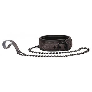 Ouch Elegant Collar With Leash Gri pe SexLab