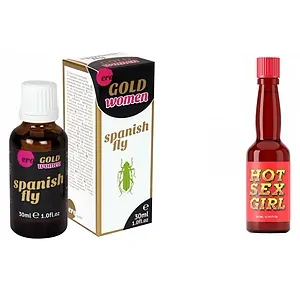 Pachet Afrodisiac Hot Sex Girl 20ml + Afrodisiac Spanish Fly Strong Gold Women 30ml pe SexLab