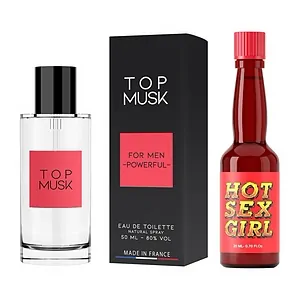 Pachet Afrodisiac Hot Sex Girl 20ml + Parfum Feromoni Top Musk 75ml pe SexLab