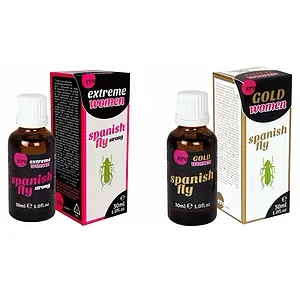 Pachet Afrodisiac Spain Fly Extreme Women 30ml + Afrodisiac Spanish Fly Strong Gold Women 30ml pe SexLab