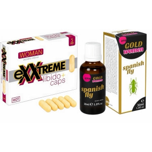 Pachet Capsule Femei eXXtreme Libido Afrodisiac + Afrodisiac Spanish Fly Strong Gold Women 30ml pe Sexlab.ro