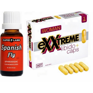 Pachet Capsule Femei eXXtreme Libido Afrodisiac 5buc + Picături Afrodisiace Spanish Fly 20ml pe Sexlab.ro