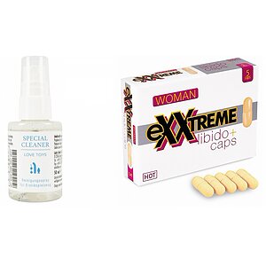 Pachet Capsule Femei eXXtreme Libido Afrodisiac + Special Cleaner Love Toys 50ml pe SexLab