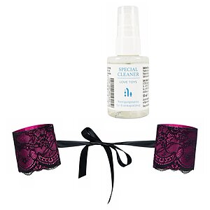 Pachet Cătușe Obsessive Roseberry Mov + Special Cleaner Love Toys 50ml Roz pe SexLab