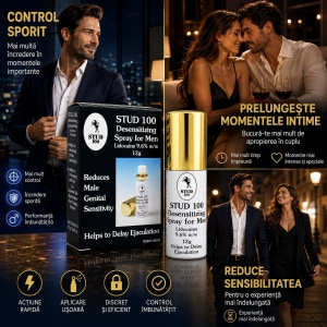Pachet Spray Stud 100 Original + Lubrifiant Sex Oral Căpșuni 100ml