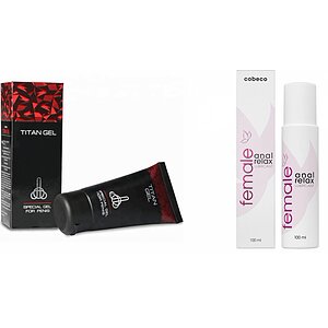 Pachet Crema Marirea Penisului Titan Gel Original + Lubrifiant Anal Female Cobeco Relax 120ml pe SexLab