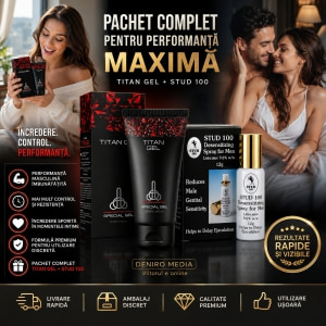 Pachet Cremă Mărirea Penisului Titan Gel Original + Spray Stud 100 Original