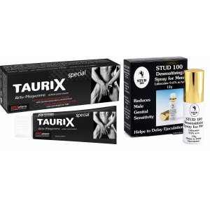 Pachet Cremă Stimulatoare Taurix Extra Strong 40ml + Spray Stud 100 Original pe Sexlab.ro