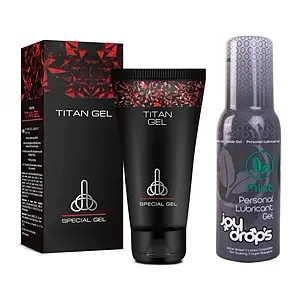 Pachet Cremă Titan Gel + Lubrifiant Joy Drops Mint pe SexLab