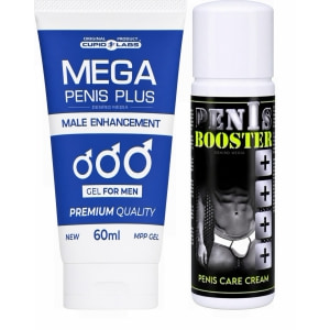 Pachet Gel Mărire Penis Mega Penis Plus 65ml Și Cremă Pentru Potență Penis Booster 125ml Pachet Gel Mărire Penis Mega Penis Plus 65ml Și Cremă Pentru Potență Penis Booster 125ml pe Sexlab.ro