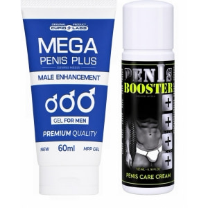 Pachet Gel Mărire Penis Mega Penis Plus 65ml Și Cremă Pentru Potență Penis Booster 125ml pe Sexlab.ro