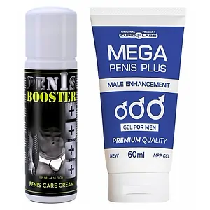 Pachet Gel Mărire Penis Mega Penis Plus 65ml Și Cremă Pentru Potență Penis Booster 125ml pe SexLab
