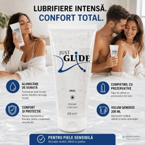 Pachet Lubrifiant Just Glide Anal 200ml + Lubrifiant Just Glide Waterbased 200ml